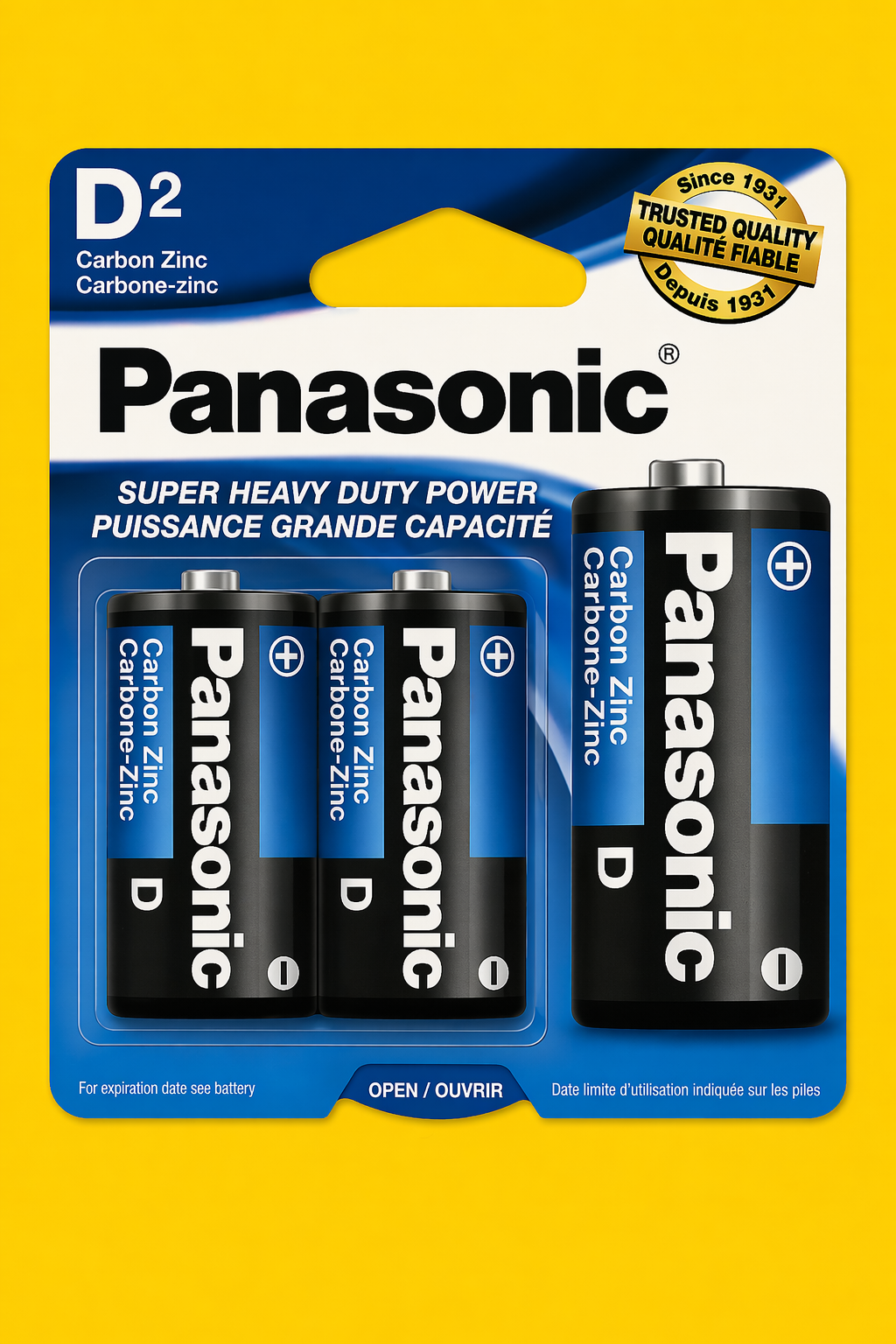 D Batteries panasonic Alkaline Platium 2 pk