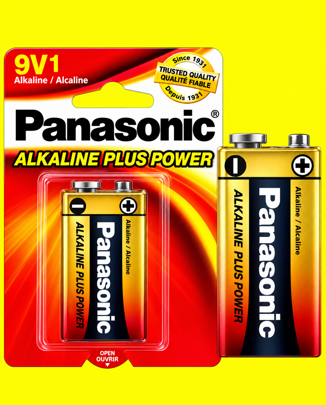 AA Batteries panasonic Alkaline 1pk 9V Batteries