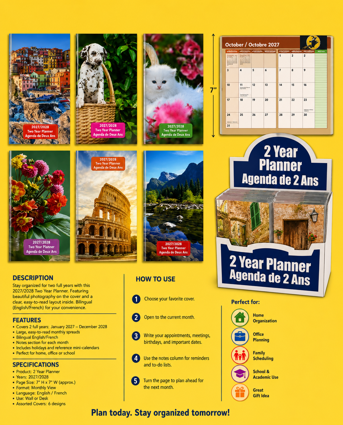 Office Supplies - Month Pocket Calendar 2027-2028