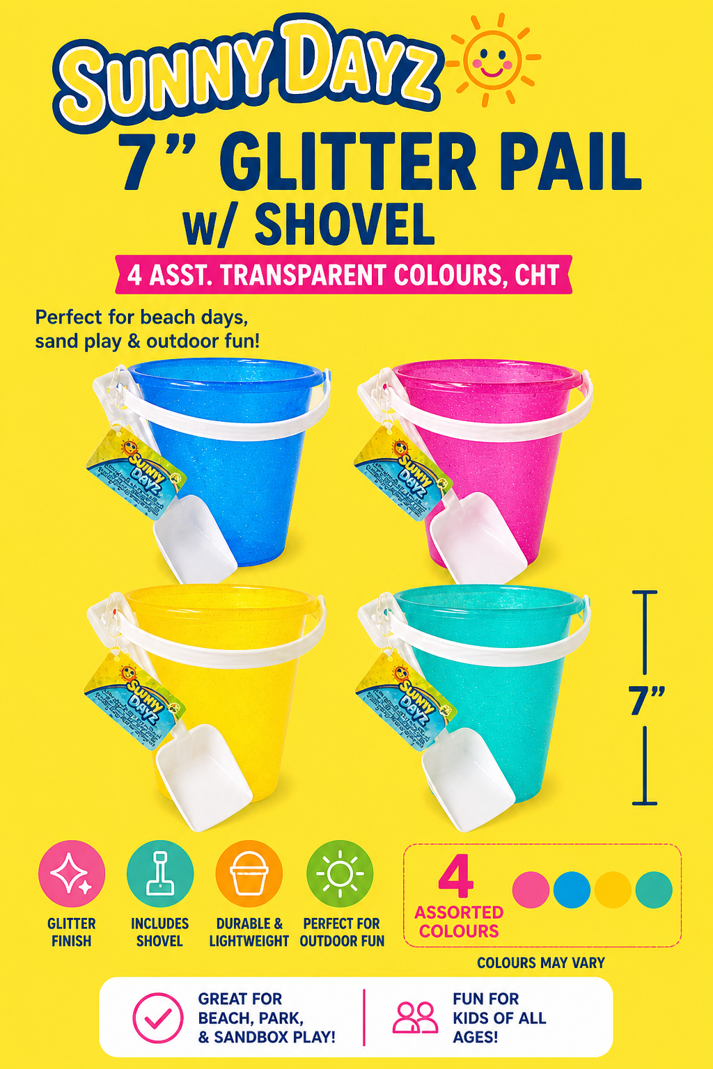 Beach Pail, Transparent Color