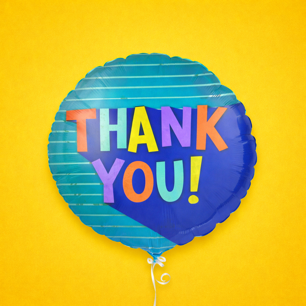 18-Mylar Balloon - THANK YOU FUN TYPE