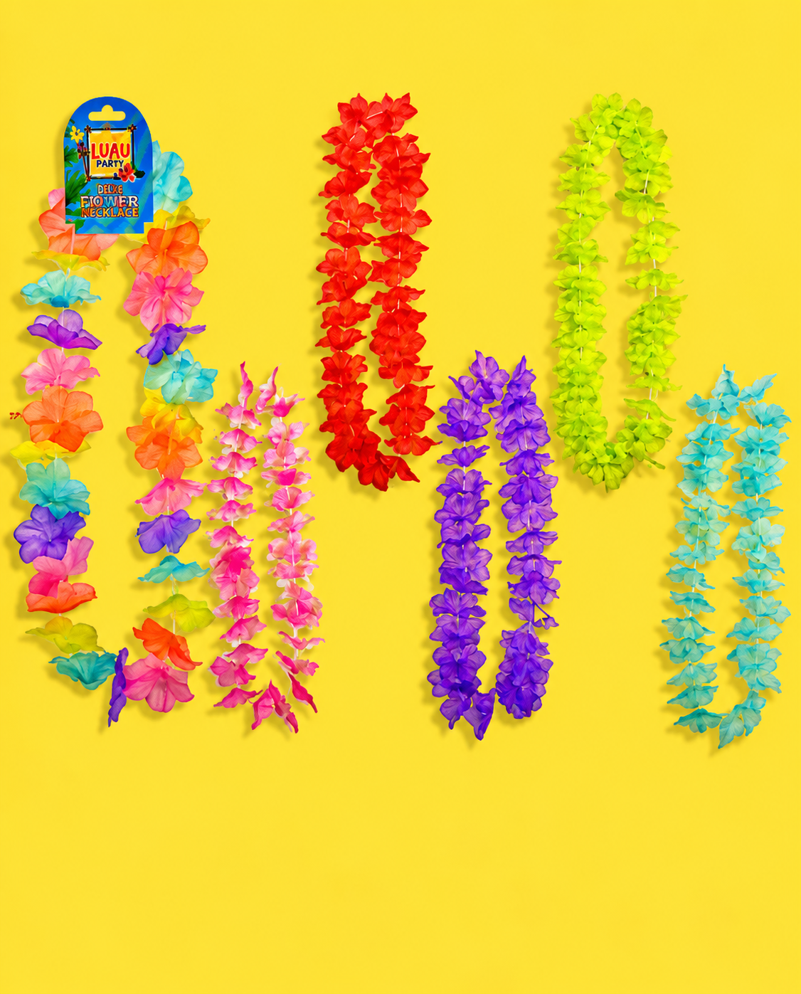 Luau Accessory - Pastel Single Petal Hisbiscus Luau Leis.