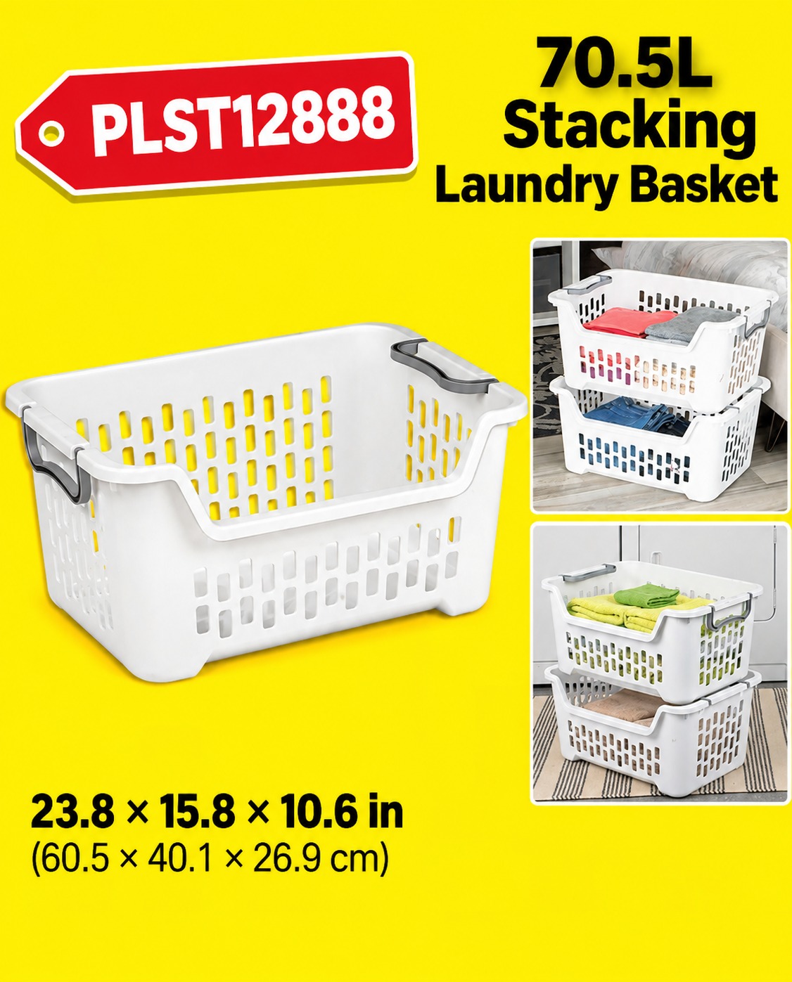 Everyday Items - Stacking Laundry Basket