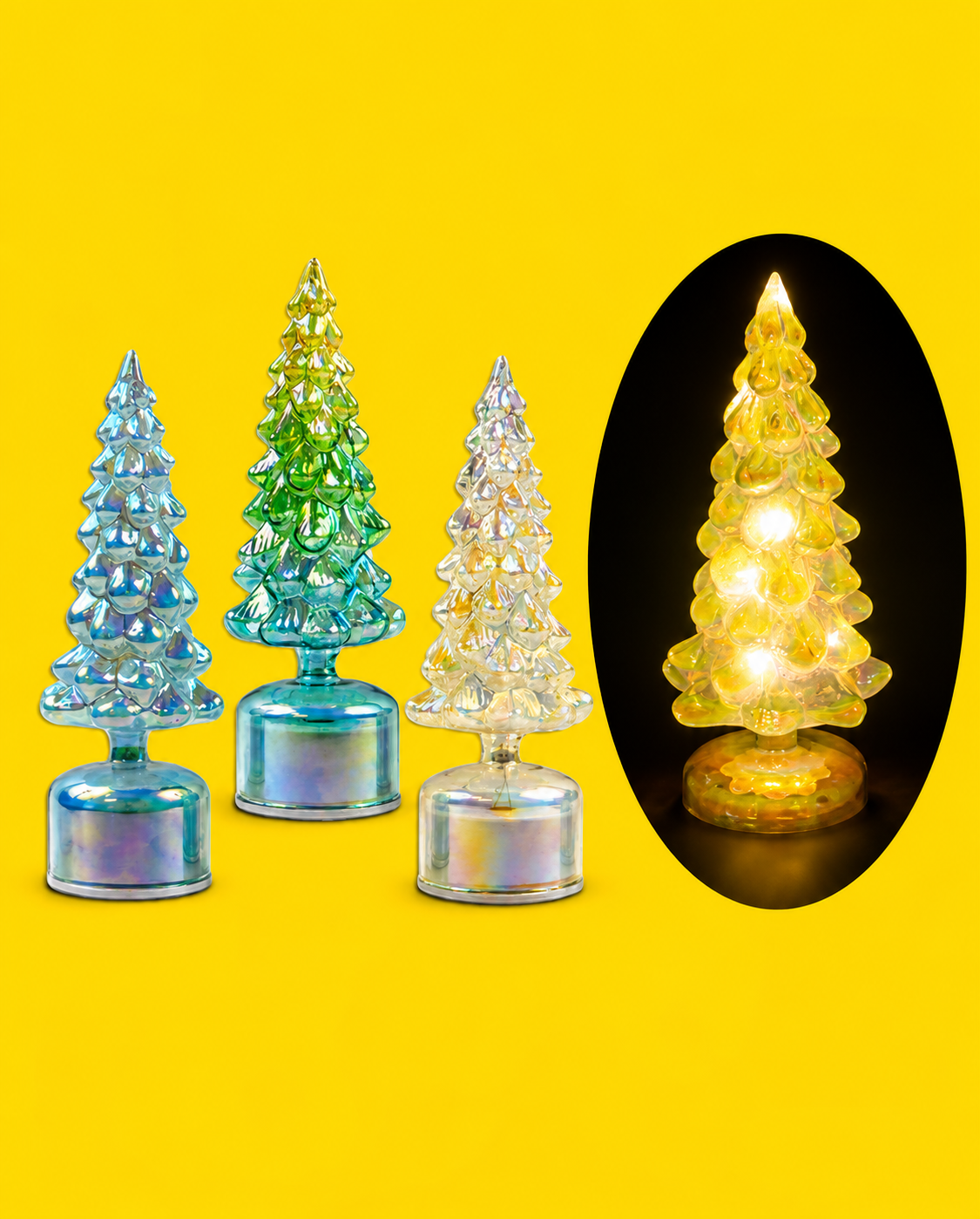 Christmas Items - Rotating Glass Xmas Tree