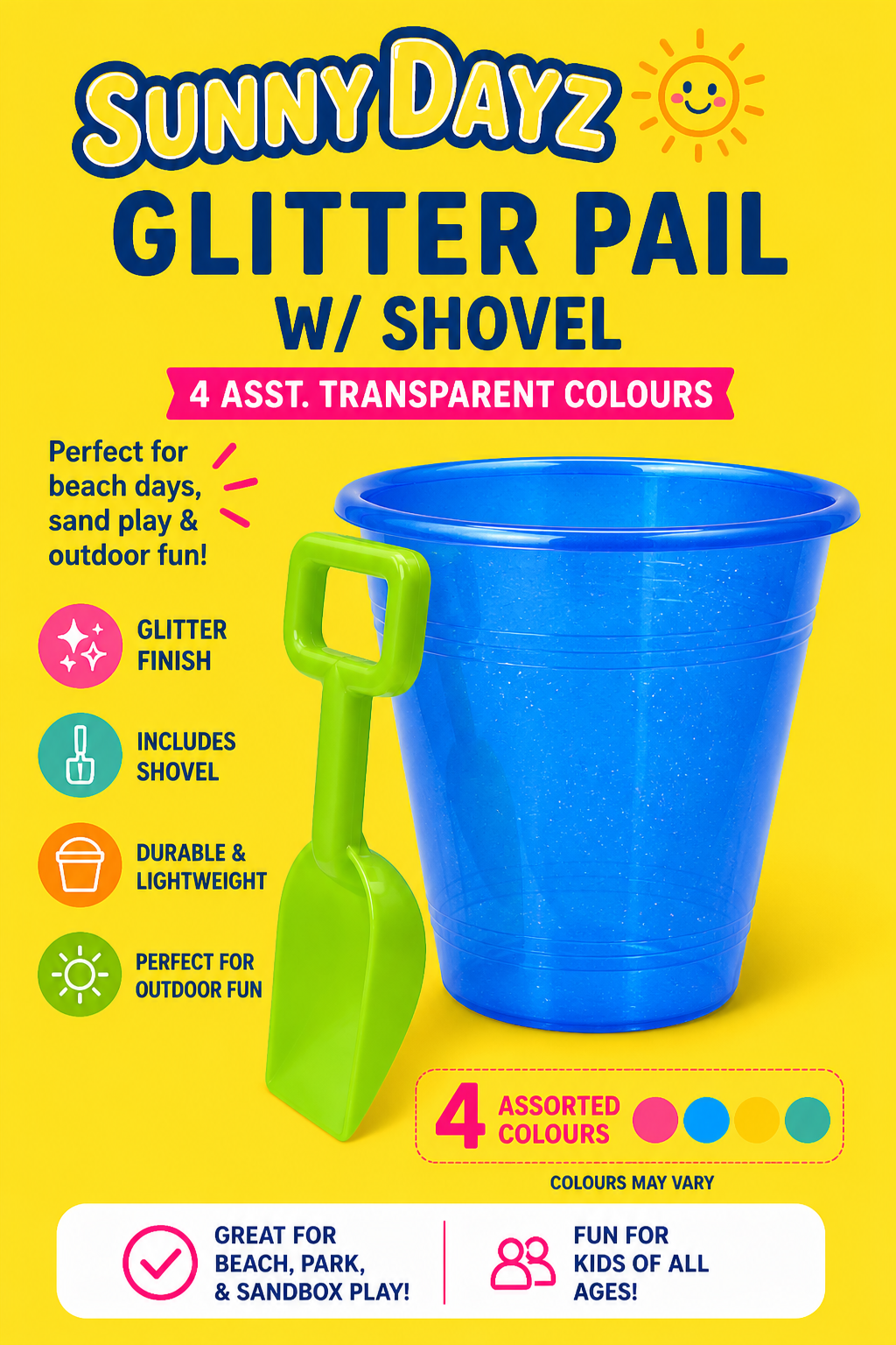Large Beach Pail, Amscan