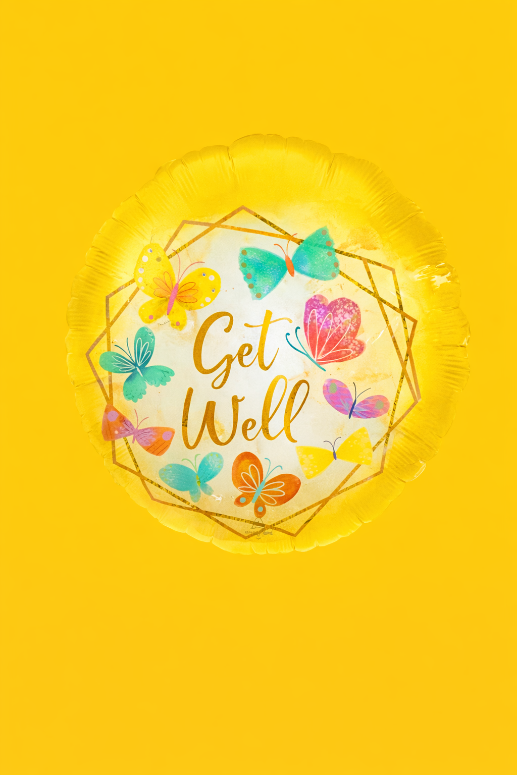 18-Mylar Balloon - Get Well White Gold