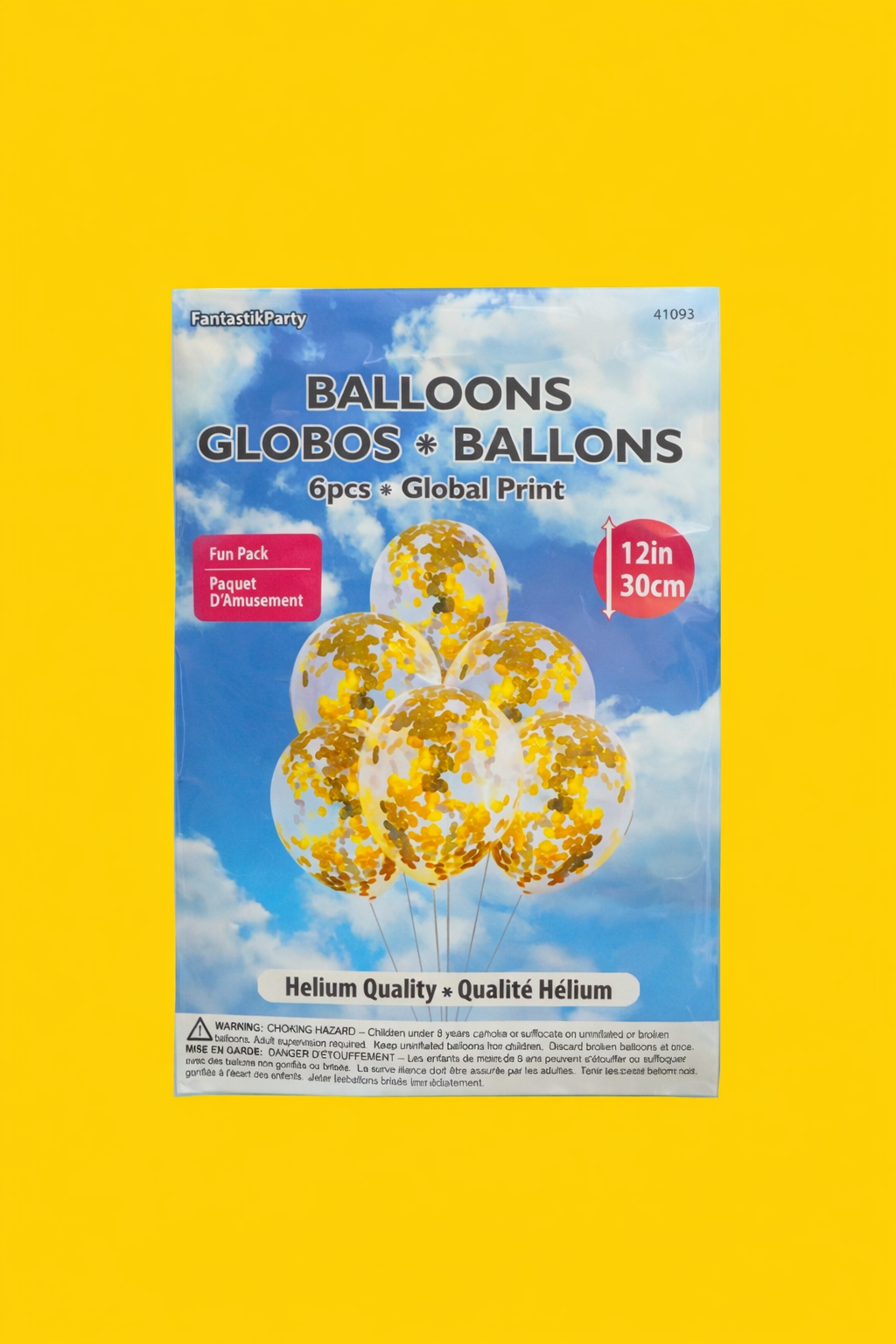 12" Latex Balloon - Confetti Gold