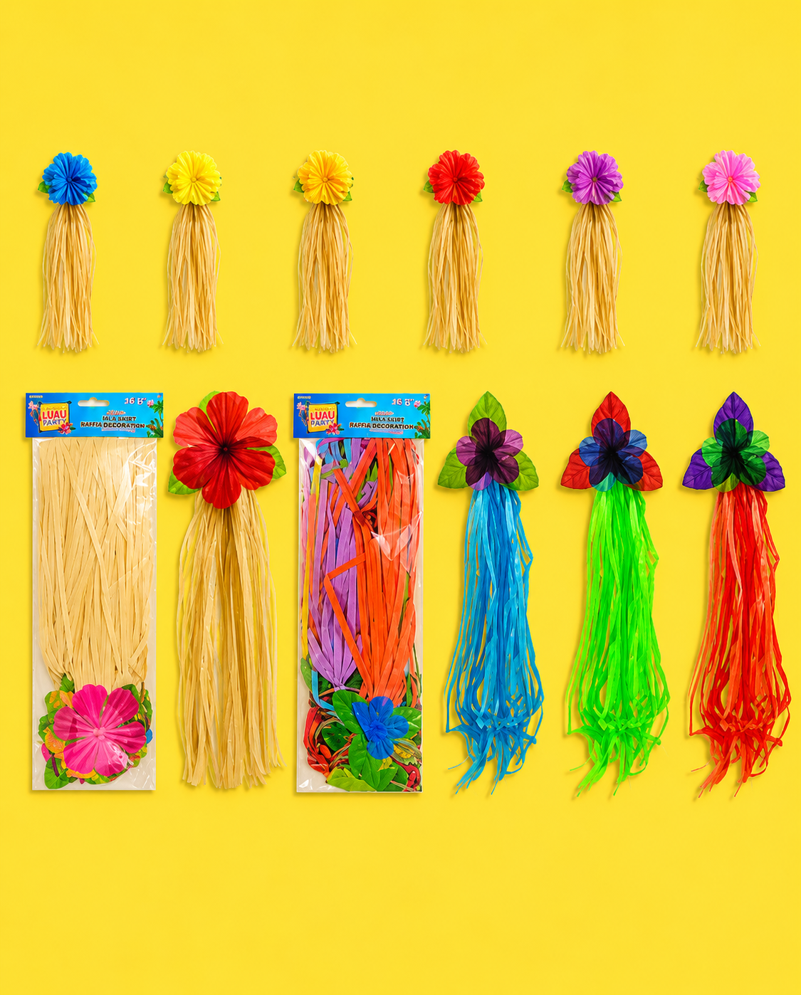 Luau Accessory - Multi-Tone Hula Jute Garland.