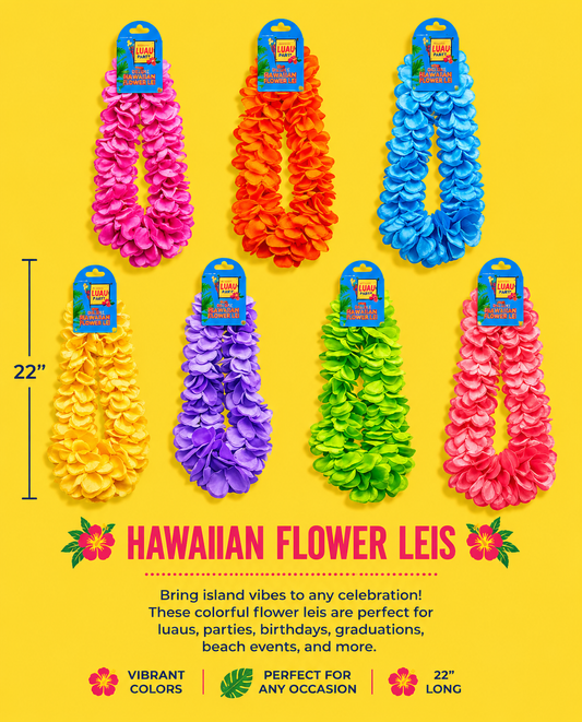 Luau Accessory - Pearlescent Flower Leis.