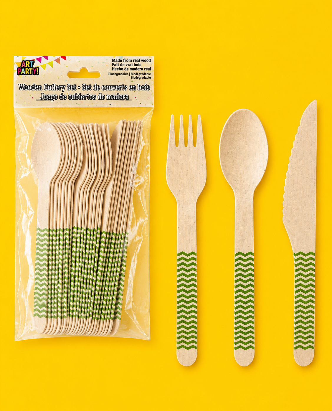 Party Supplies - Wooden Cutlery set. Red