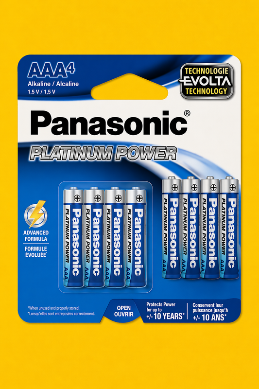 AAA Batteries panasonic Alkaline Platinum 4 pk