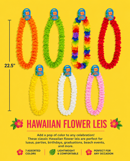 Luau Accessory - Petal Hibiscus Luau Foam Leis.&nbsp.