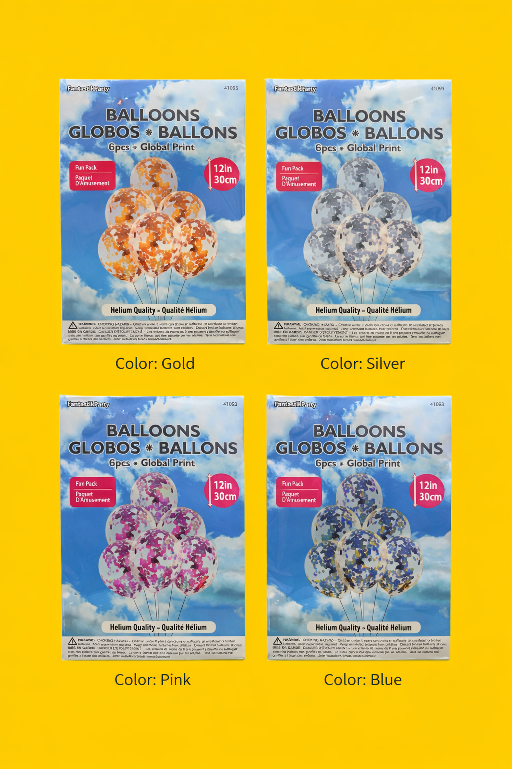 12" Latex Balloon - Confetti Gold