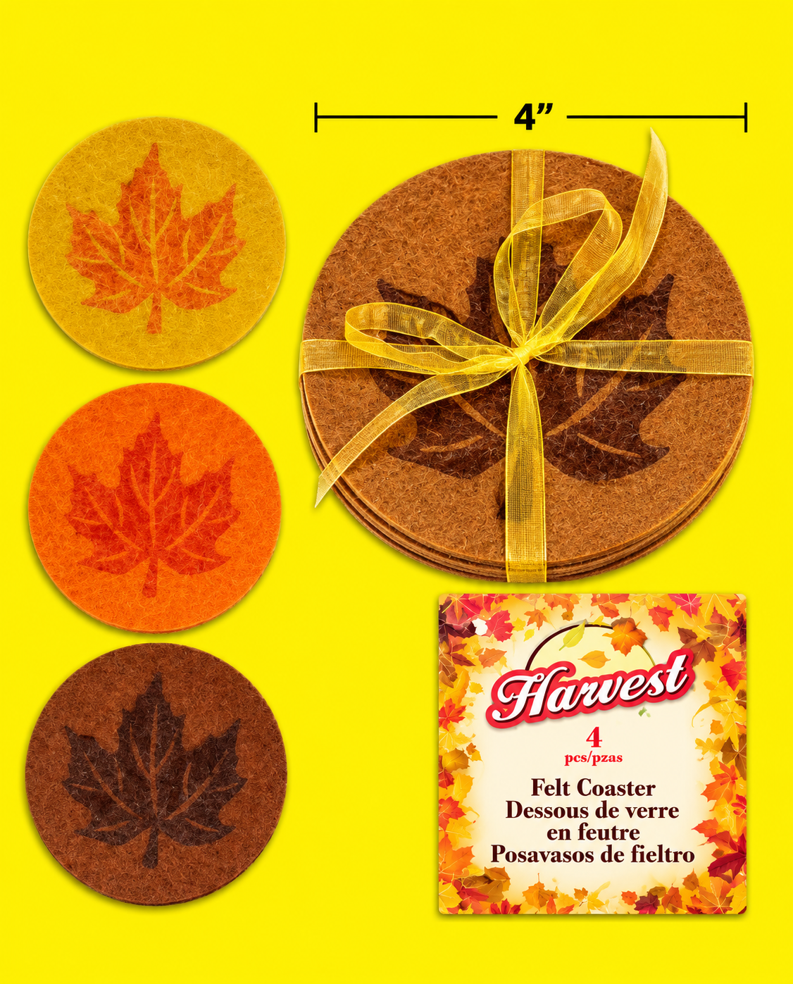 Thanksgiving -  Round Felt Coaster