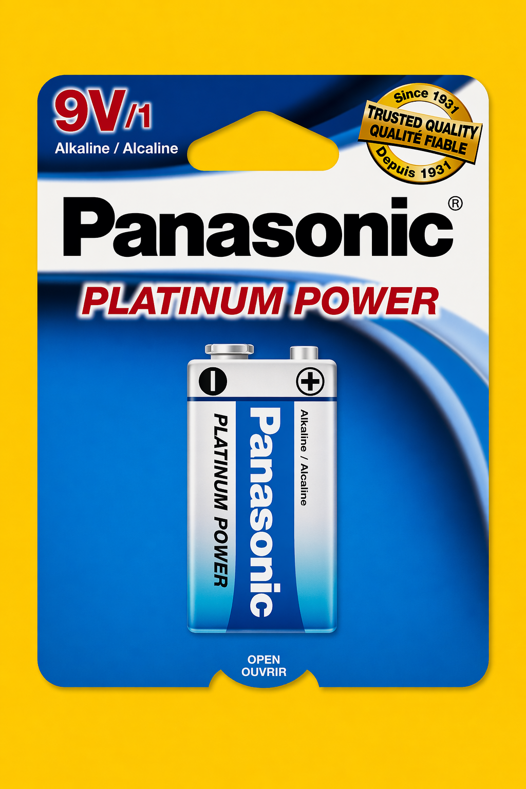 9V Batteries panasonic Alkaline Platinm 1 pk