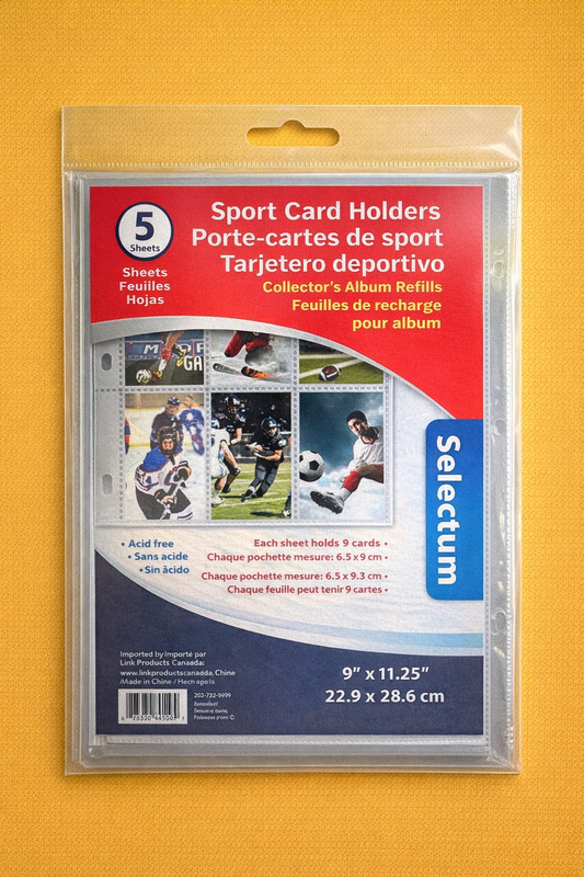 SPORTS CARD SHEET HOLDERS 5PK