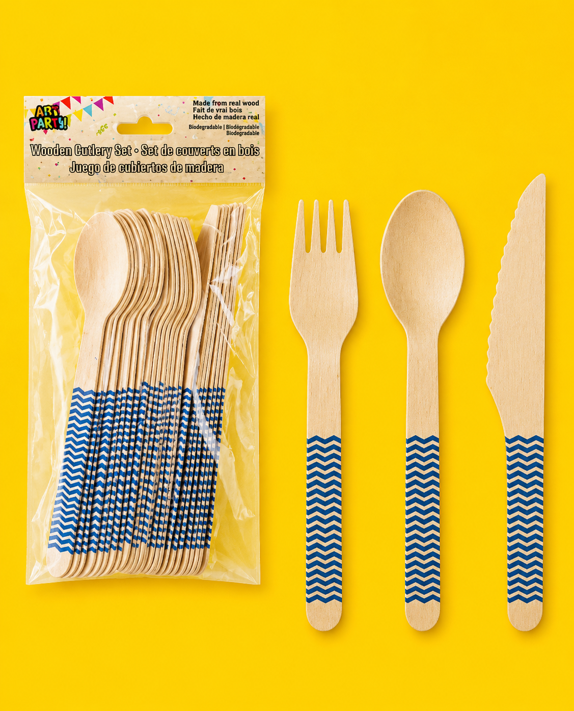 Party Supplies - Wooden Cutlery set. Red
