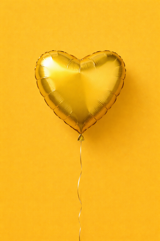18-Mylar Balloon- Heart Balloon -- Gold