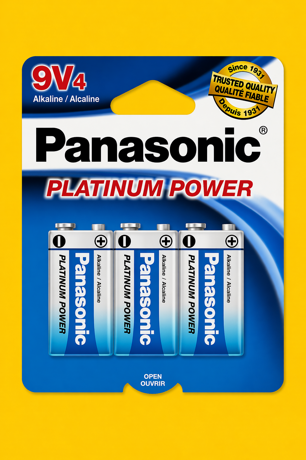 9V Batteries panasonic Alkaline Platinm 1 pk
