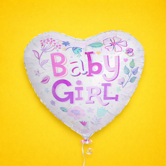 18-Mylar Balloon - Baby Girl Heart