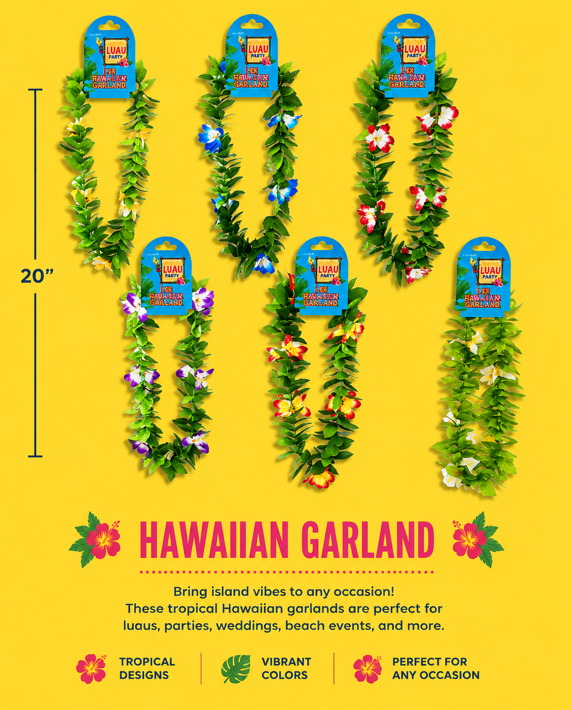Luau Accessory - Tropical Fir Leaf Hawaiian Leis.
