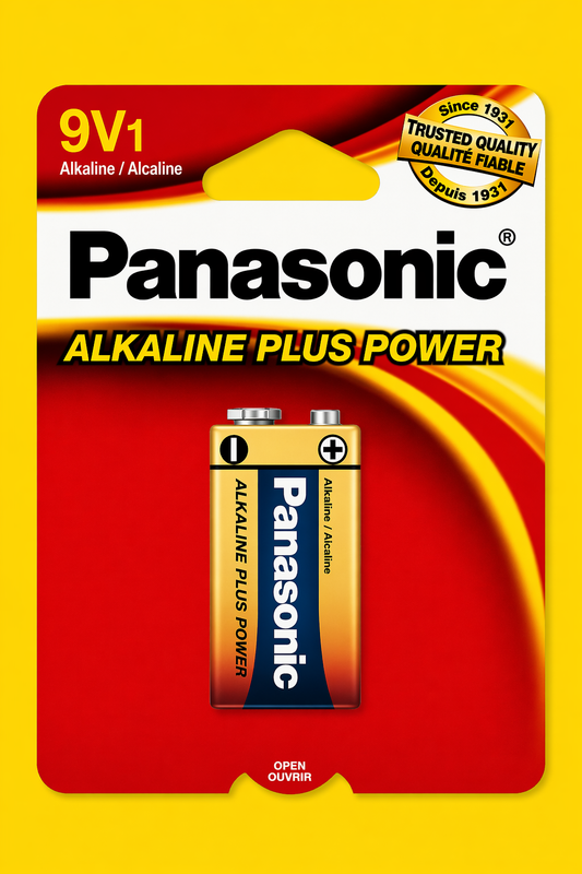 9V Batteries panasonic Alkaline 1 pk
