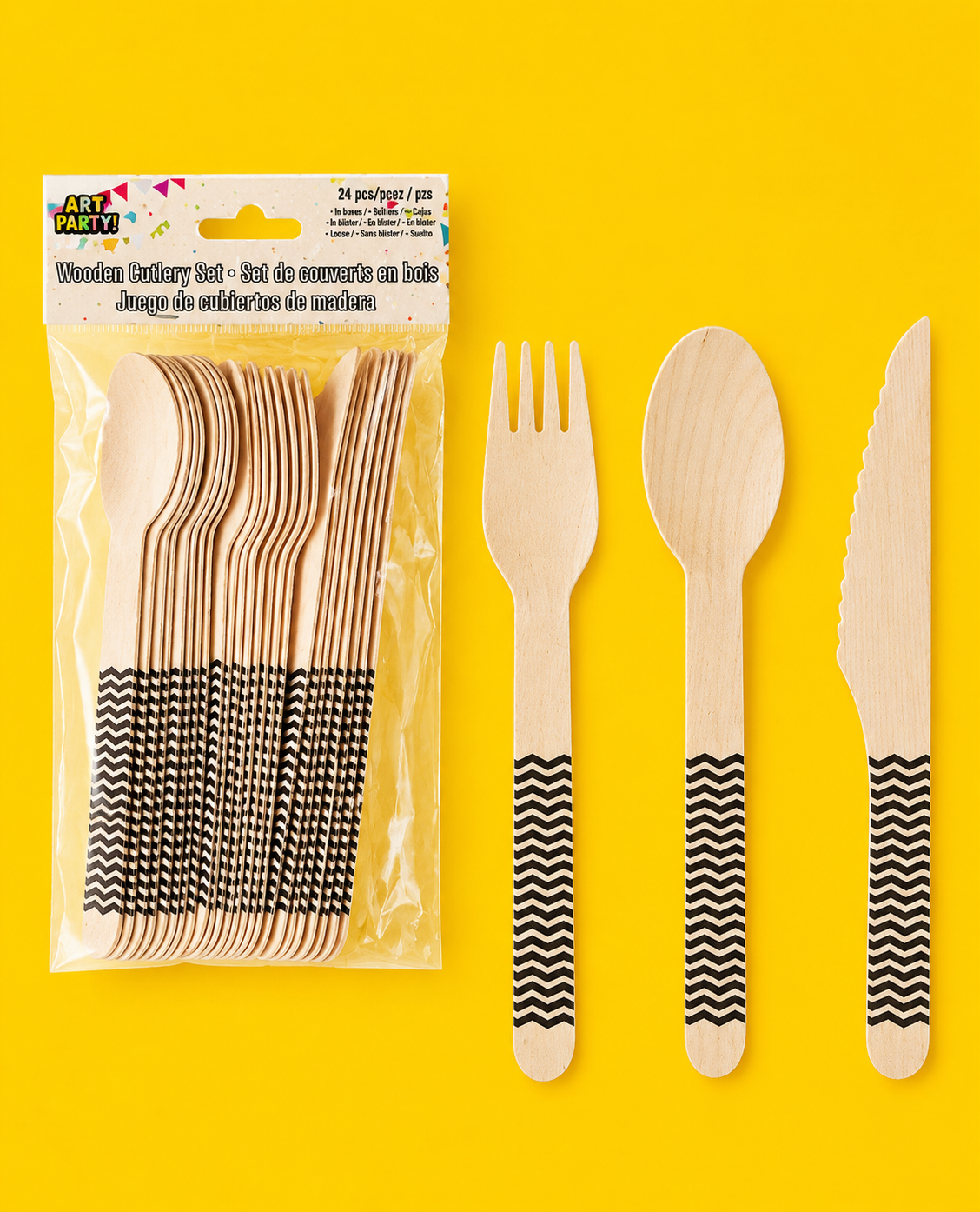 Party Supplies - Wooden Cutlery set. Red