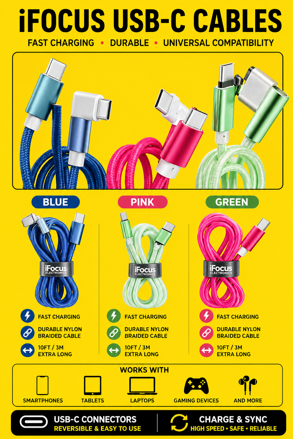 Electric USBC-C  Gaming Cable