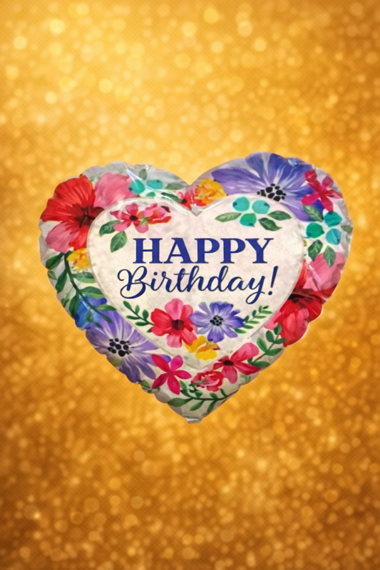 18-Mylar Balloon - Satin HB Floral