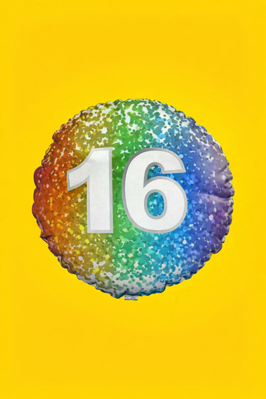 18-Round Balloon - Rainbow Confetti "16"
